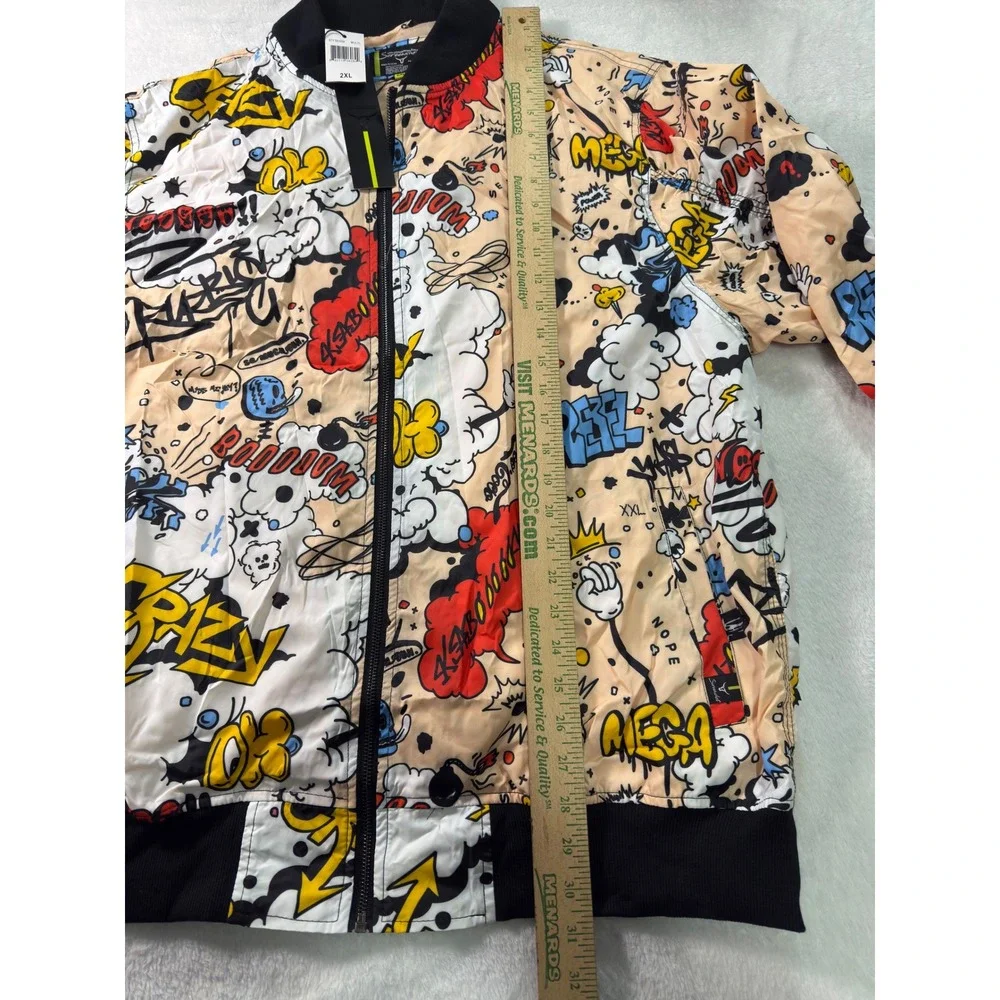 SCREENSHOT CLOTHING‎ Multi Graphic Print Bomber Jacket Men's 2XL S51050